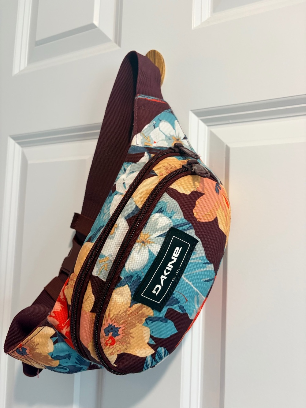Dakine Maroon Floral Crossbody Waist Bag